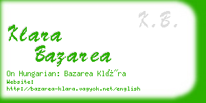 klara bazarea business card